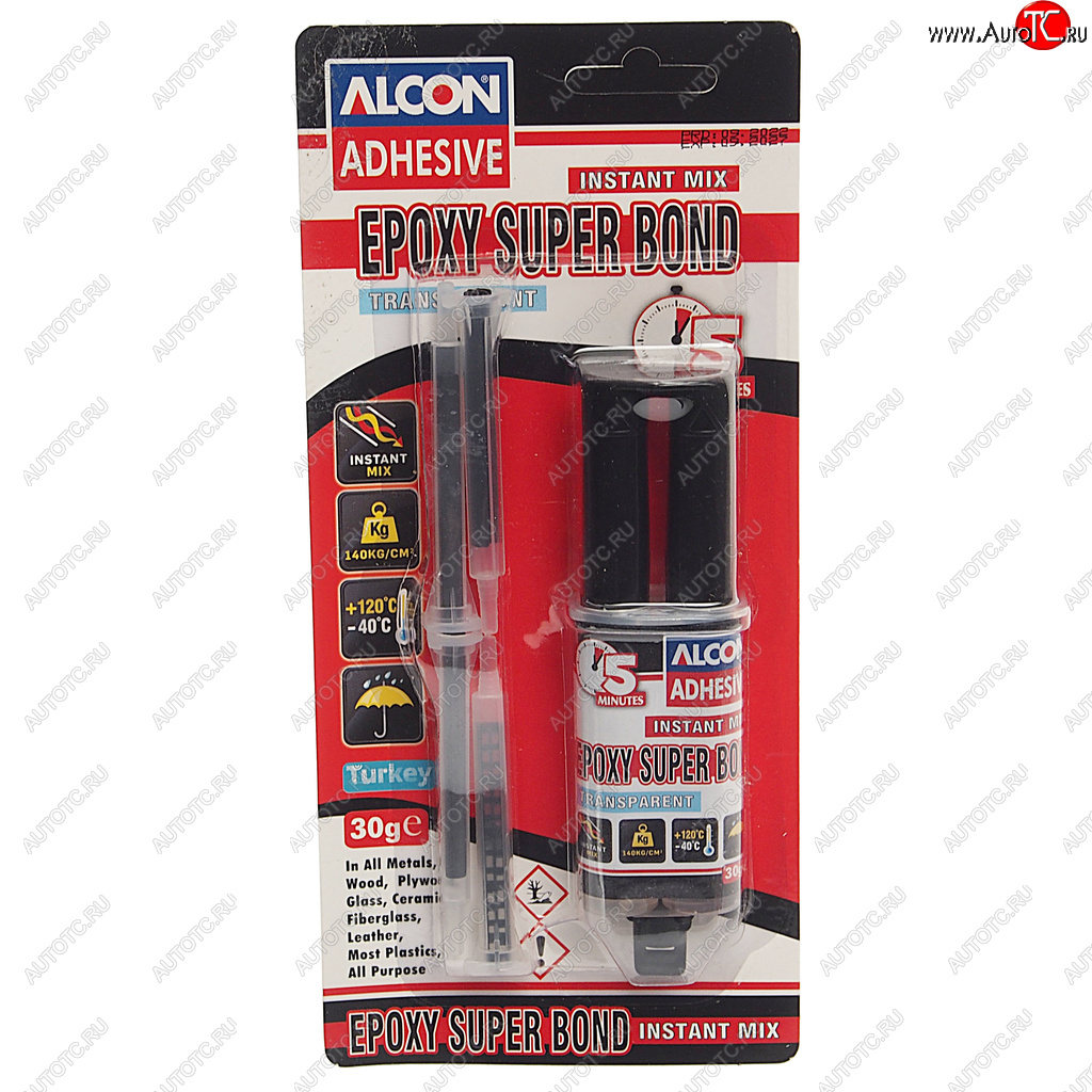449 р. Клей эпоксидный двухкомпонентный прозрачный 30г шприц ALCON ALCON m-2313  с доставкой в г. Кемерово