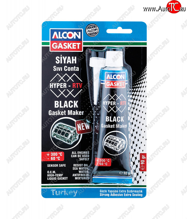 102 р. Герметик прокладка черный термостойкий 90мл ALCON ALCON m-3304 ALCON m-3304  с доставкой в г. Кемерово