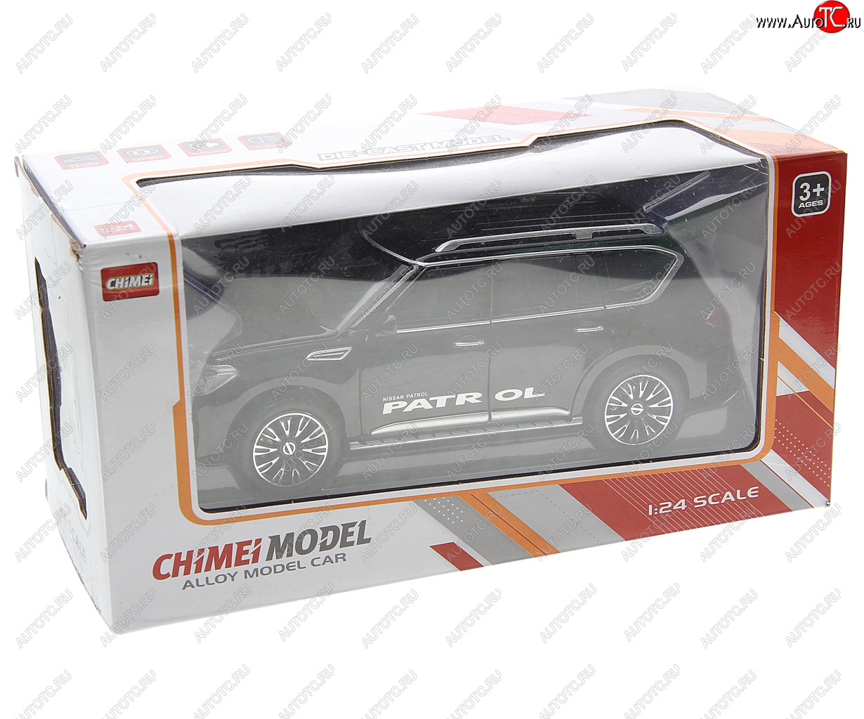 3 299 р. Модель автомобиля NISSAN Patrol 1:24 (свет, звук) металлическая NO NAME m 332-1  с доставкой в г. Кемерово