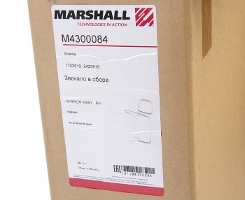 22 749 р. Зеркало боковое SCANIA 4 series правое (длинный кронштейн) MARSHALL MARSHALL m4300084  с доставкой в г. Кемерово. Увеличить фотографию 4