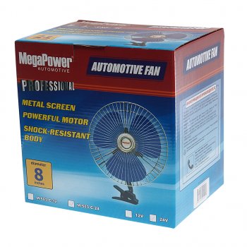 1 029 р. Вентилятор в салон 24V 8 на прищепке (с решеткой металл) 21см MEGAPOWER MEGAPOWER-AUTOMOTIVE m-503с-24  с доставкой в г. Кемерово. Увеличить фотографию 3