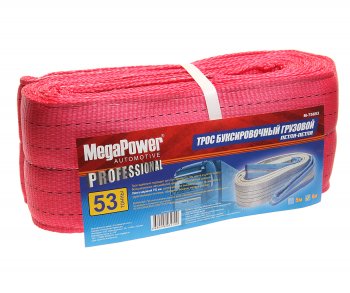3 299 р. Трос буксировочный 53т 6м-150мм ленточный (петля-петля) MEGAPOWER MEGAPOWER-AUTOMOTIVE m-75653  с доставкой в г. Кемерово. Увеличить фотографию 1