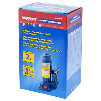 1 279 р. Домкрат бутылочный 2т 181-345мм с клапаном MEGAPOWER MEGAPOWER-AUTOMOTIVE m-90204  с доставкой в г. Кемерово. Увеличить фотографию 2