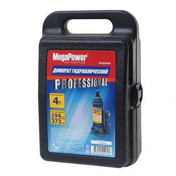 1 699 р. Домкрат бутылочный 4т 194-372мм с клапаном в кейсе MEGAPOWER MEGAPOWER-AUTOMOTIVE m-90404s  с доставкой в г. Кемерово. Увеличить фотографию 2