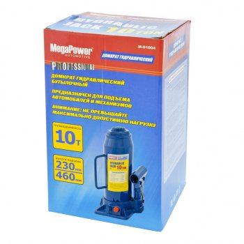 2 869 р. Домкрат бутылочный 10т 230-460мм с клапаном MEGAPOWER MEGAPOWER-AUTOMOTIVE m-91004  с доставкой в г. Кемерово. Увеличить фотографию 2