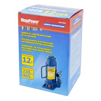 3 399 р. Домкрат бутылочный 12т 230-465мм с клапаном MEGAPOWER MEGAPOWER-AUTOMOTIVE m-91204  с доставкой в г. Кемерово. Увеличить фотографию 2