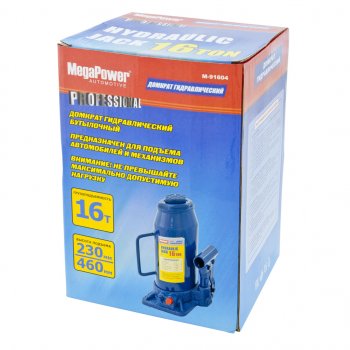 2 799 р. Домкрат бутылочный 16т 230-460мм с клапаном MEGAPOWER MEGAPOWER-AUTOMOTIVE m-91604  с доставкой в г. Кемерово. Увеличить фотографию 2