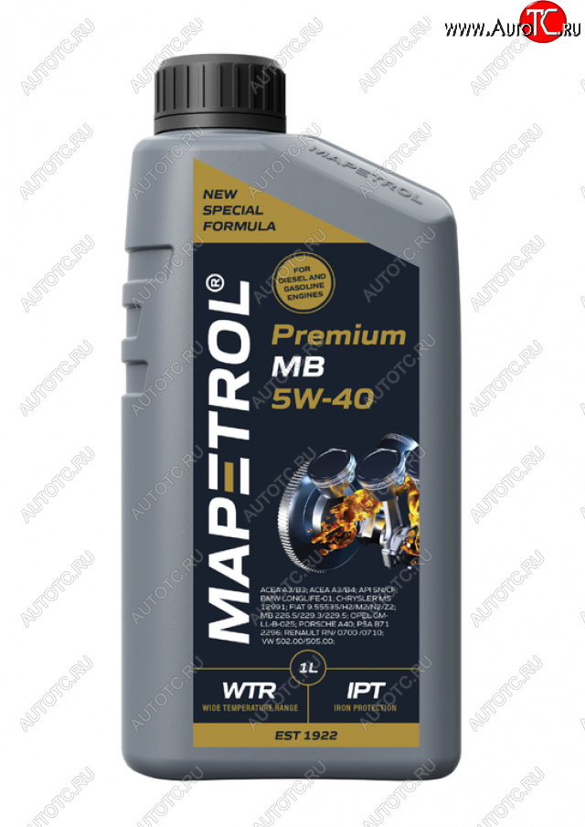 1 279 р. Масло моторное PREMIUM MB 5W40 синт.1л MAPETROL MAPETROL map0157  с доставкой в г. Кемерово