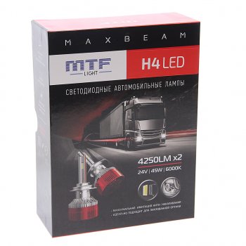 8 999 р. Лампа светодиодная 24V H4 P43t бокс (2шт.) MTF MTF mb04k6-24  с доставкой в г. Кемерово. Увеличить фотографию 2