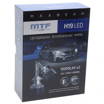 8 249 р. Лампа светодиодная 12V H19 PU43t-3 (2шт.) MTF MTF mb19k6  с доставкой в г. Кемерово. Увеличить фотографию 3