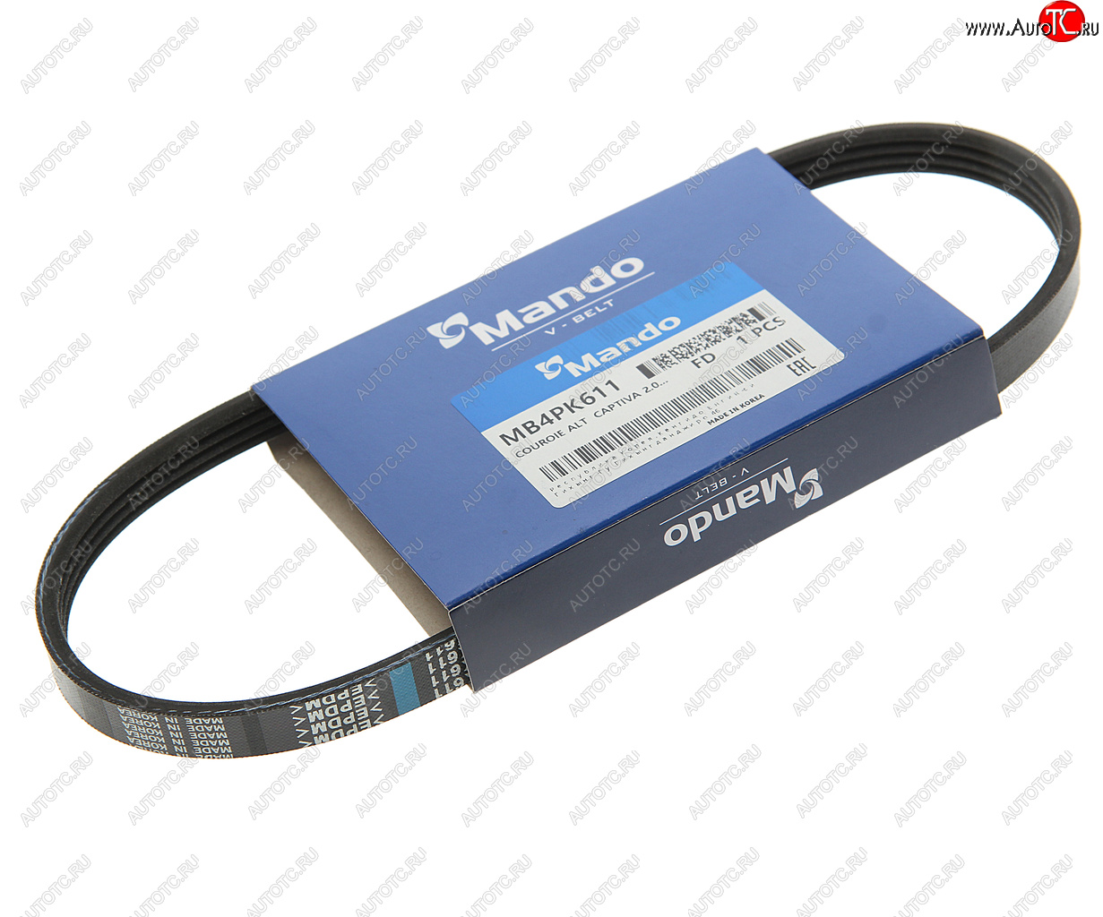 138 р. Ремень приводной поликлиновой 4PK611 MANDO MANDO mb4pk611  с доставкой в г. Кемерово