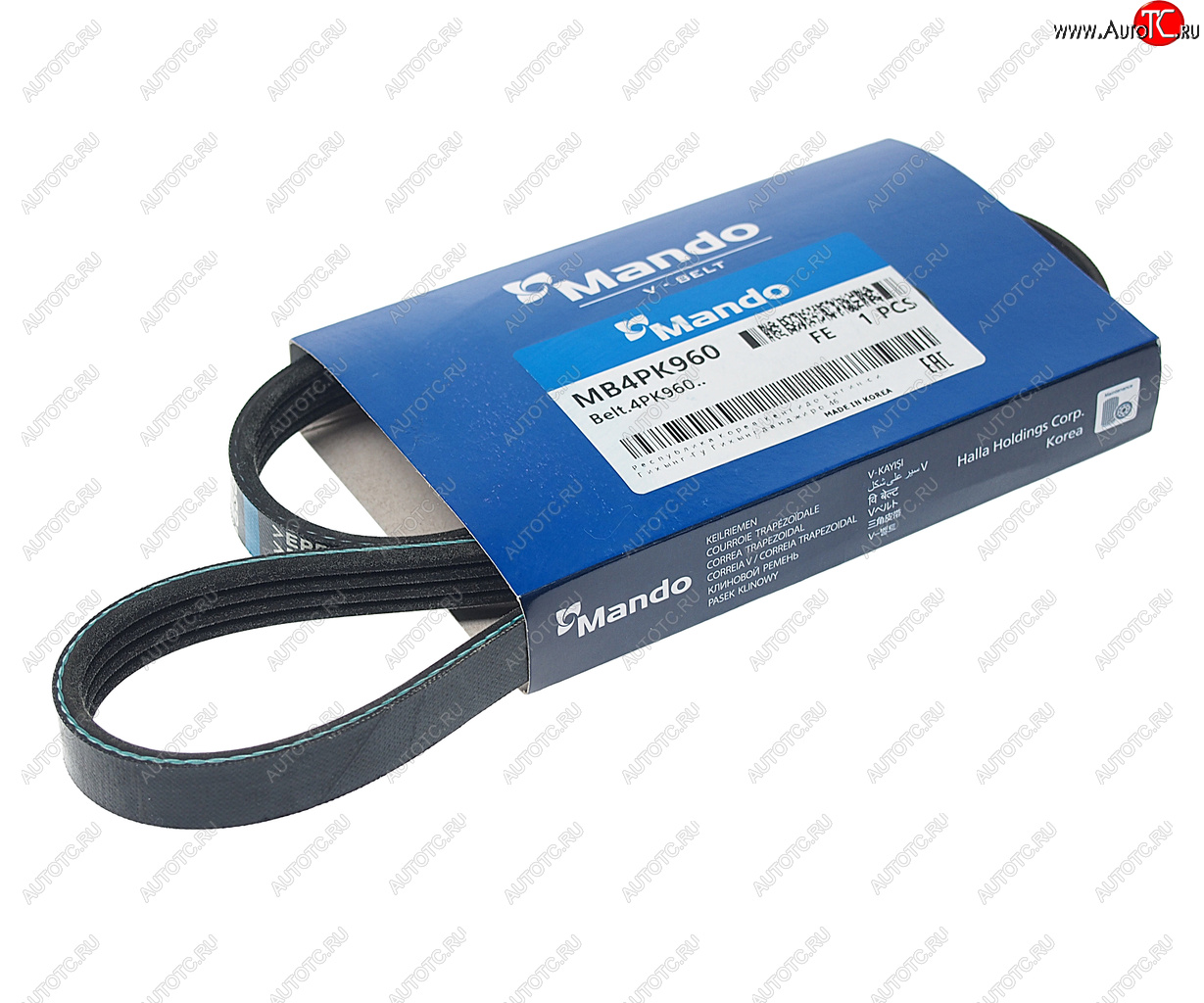299 р. Ремень приводной поликлиновой 4PK960 HYUNDAI Sonata (94-) (1.8/2.0) кондиционера MANDO MANDO mb4pk960 MANDO mb4pk960  с доставкой в г. Кемерово