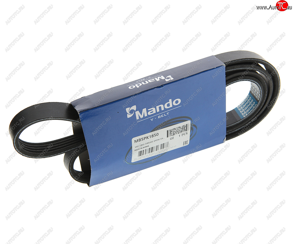 379 р. Ремень приводной поликлиновой 5PK1850 HYUNDAI Getz (05-),Matrix (05-) (TCI DOHC) MANDO MANDO mb5pk1850  с доставкой в г. Кемерово