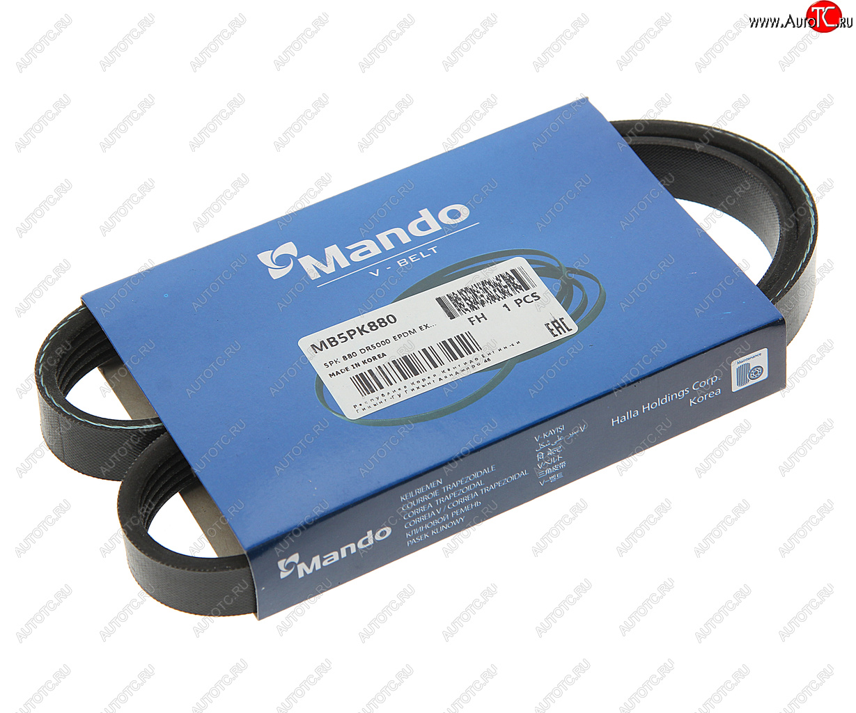 186 р. Ремень приводной поликлиновой 5PK880 MANDO MANDO mb5pk880  с доставкой в г. Кемерово