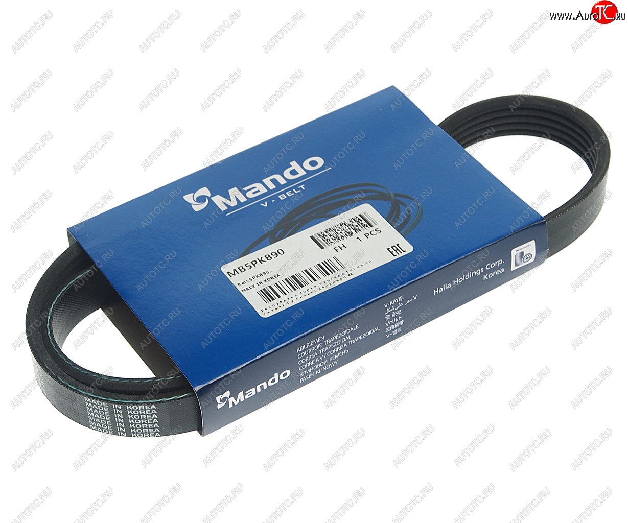 123 р. Ремень приводной поликлиновой 5PK890 HYUNDAI i30 (14-) (1.4) MANDO MANDO mb5pk890  с доставкой в г. Кемерово