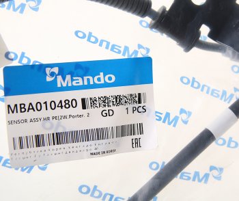 1 189 р. Датчик АБС HYUNDAI Porter 2 (16-) (2WD) колеса переднего левого MANDO MANDO mba010480 MANDO mba010480  с доставкой в г. Кемерово. Увеличить фотографию 2