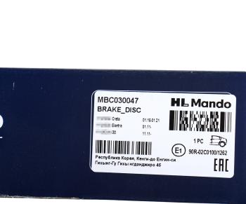 3 269 р. Диск тормозной HYUNDAI Elantra (11-) задний (1шт.) MANDO MANDO mbc030047 MANDO mbc030047  с доставкой в г. Кемерово. Увеличить фотографию 4