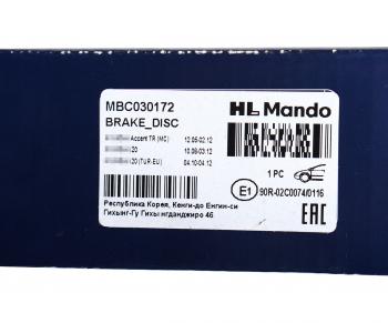 2 569 р. Диск тормозной HYUNDAI Accent (06-),Getz,i20 KIA Rio (05-) передний (1шт.) MANDO MANDO mbc030172  с доставкой в г. Кемерово. Увеличить фотографию 6