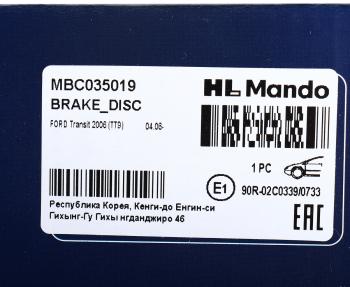 3 799 р. Диск тормозной FORD Transit (06-) передний (1шт.) MANDO MANDO mbc035019  с доставкой в г. Кемерово. Увеличить фотографию 6