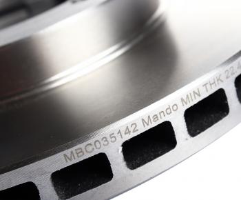 2 779 р. Диск тормозной MITSUBISHI Pajero (02-) передний (1шт.) MANDO MANDO mbc035142 MANDO mbc035142  с доставкой в г. Кемерово. Увеличить фотографию 4