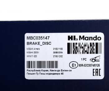 2 199 р. Диск тормозной NISSAN Almera (N16),Primera (P11,P10) передний (1шт.) MANDO MANDO mbc035147  с доставкой в г. Кемерово. Увеличить фотографию 6