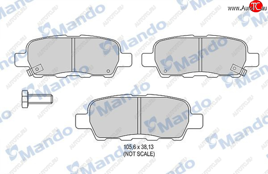 1 159 р. Колодки тормозные NISSAN X-Trail,Qashqai INFINITI FX35,45 задние (4шт.) MANDO MANDO mbf015002  с доставкой в г. Кемерово