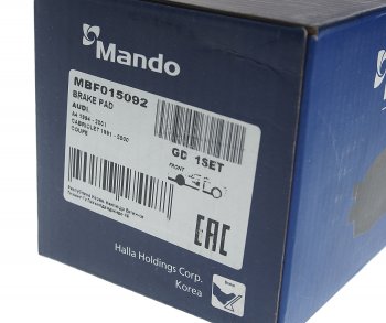 1 019 р. Колодки тормозные VW Passat B3,B4 AUDI 80 передние (4шт.) MANDO MANDO mbf015092 MANDO mbf015092  с доставкой в г. Кемерово. Увеличить фотографию 3