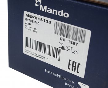 1 659 р. Колодки тормозные SKODA Octavia передние (4шт.) MANDO MANDO mbf015158  с доставкой в г. Кемерово. Увеличить фотографию 3