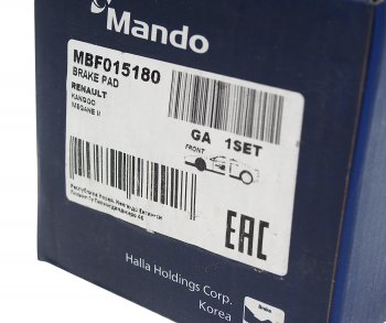 1 399 р. Колодки тормозные RENAULT Megane 2,Scenic 2 передние (4шт.) MANDO MANDO mbf015180  с доставкой в г. Кемерово. Увеличить фотографию 3
