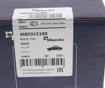 2 679 р. Колодки тормозные BMW E60,E61,E65 передние (4шт.) MANDO MANDO mbf015190 MANDO mbf015190  с доставкой в г. Кемерово. Увеличить фотографию 3
