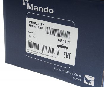 4 599 р. Колодки тормозные VOLVO XC60 (08-) передние (4шт.) MANDO MANDO mbf015257 MANDO mbf015257  с доставкой в г. Кемерово. Увеличить фотографию 2