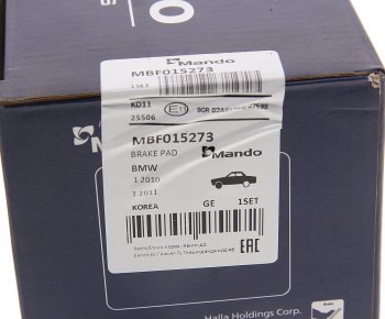 2 189 р. Колодки тормозные BMW 1 (F21),3 (F30) передние (4шт.) MANDO MANDO mbf015273 MANDO mbf015273  с доставкой в г. Кемерово. Увеличить фотографию 3