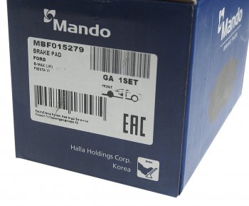 1 259 р. Колодки тормозные FORD Fiesta (12-) передние (4шт.) MANDO MANDO mbf015279  с доставкой в г. Кемерово. Увеличить фотографию 2