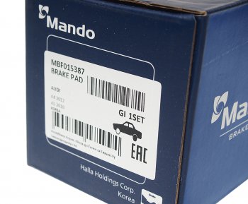 1 899 р. Колодки тормозные AUDI A6 (15-) задние (4шт.) MANDO MANDO mbf015387  с доставкой в г. Кемерово. Увеличить фотографию 3