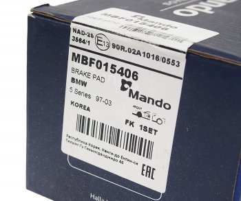 3 499 р. Колодки тормозные BMW 5 (E39) (2.02.33.5) передние (4шт.) MANDO MANDO mbf015406  с доставкой в г. Кемерово. Увеличить фотографию 3