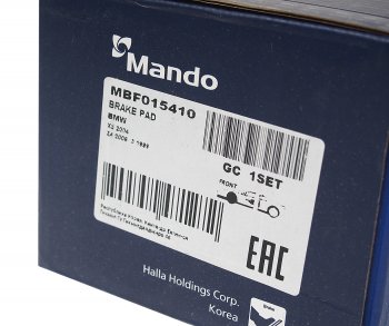 2 089 р. Колодки тормозные BMW E46 (99-05),E83 (04-) передние (4шт.) MANDO MANDO mbf015410 MANDO mbf015410  с доставкой в г. Кемерово. Увеличить фотографию 3