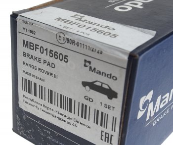 2 099 р. Колодки тормозные LAND ROVER Range Rover Sport (09-) задние (4шт.) MANDO MANDO mbf015605 MANDO mbf015605  с доставкой в г. Кемерово. Увеличить фотографию 3