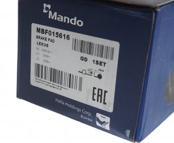 1 779 р. Колодки тормозные LEXUS GS,IS (05-) задние (4шт.) MANDO MANDO mbf015616  с доставкой в г. Кемерово. Увеличить фотографию 3