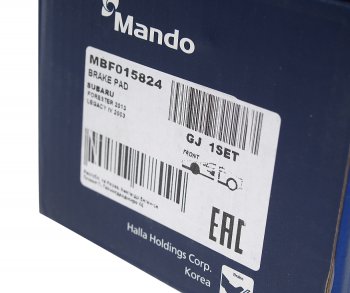 2 579 р. Колодки тормозные SUBARU Legacy,Outbak,Tribeca (03-) (2.03.6) передние (4шт.)MANDO MANDO mbf015824  с доставкой в г. Кемерово. Увеличить фотографию 3
