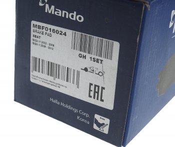 1 699 р. Колодки тормозные VW Polo (01) (1.21.9 D) SKODA Fabia передние (4шт.) MANDO MANDO mbf016024  с доставкой в г. Кемерово. Увеличить фотографию 3