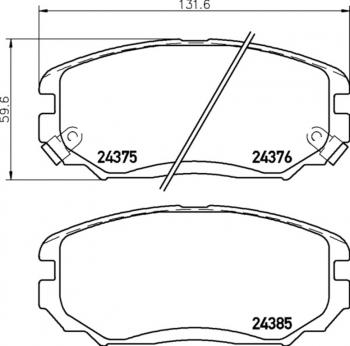 1 239 р. Колодки тормозные передние (4шт.) MINTEX  Hyundai Sonata  NF (2004-2010) дорестайлинг, рестайлинг  с доставкой в г. Кемерово. Увеличить фотографию 1