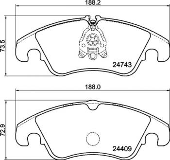2 369 р. Колодки тормозные AUDI A4,A5 (08-) передние (4шт.) MINTEX MINTEX mdb3041 MINTEX mdb3041  с доставкой в г. Кемерово. Увеличить фотографию 1