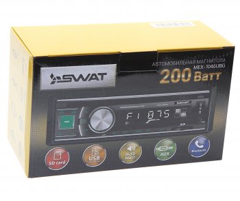 2 289 р. Магнитола автомобильная 1DIN SWAT SWAT mex-1046ubg  с доставкой в г. Кемерово. Увеличить фотографию 4