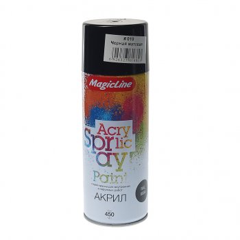 299 р. Краска черная матовая аэрозоль 400мл MAGICLINE MAGICLINE mg-010  с доставкой в г. Кемерово. Увеличить фотографию 1
