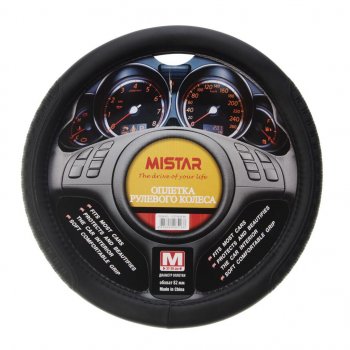 559 р. Оплетка руля (M) 37-39см черная MISTAR MISTAR mis-17stw38 bk (m)  с доставкой в г. Кемерово. Увеличить фотографию 1