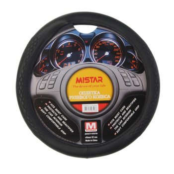 559 р. Оплетка руля (M) 37-39см черная MISTAR MISTAR mis-17stw40 bk (m)  с доставкой в г. Кемерово. Увеличить фотографию 1