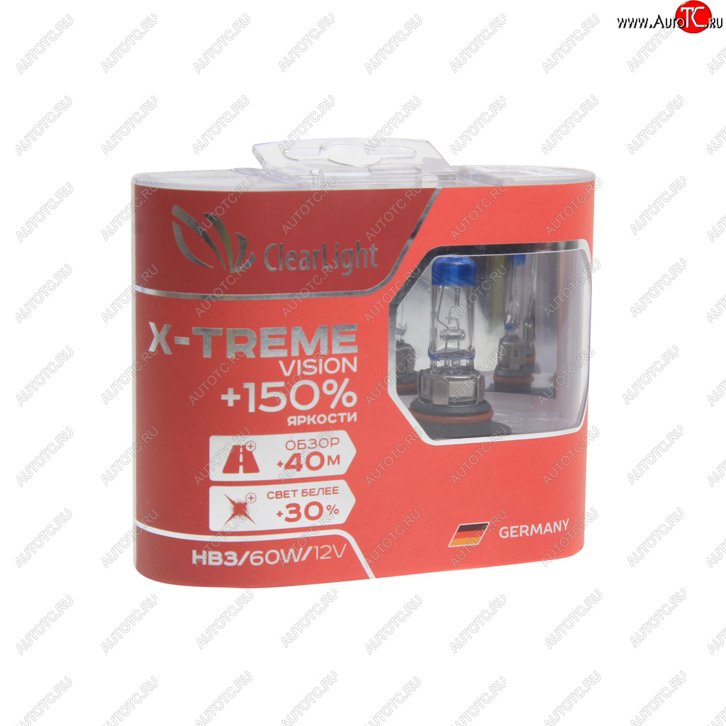 959 р. Лампа 12V HB3 65W +150% бокс (2шт.) X-treme Vision CLEARLIGHT CLEARLIGHT ml9005xtv150  с доставкой в г. Кемерово