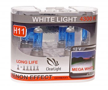 699 р. Лампа 12V H11 55W PGJ19-2 бокс (2шт.) White Light CLEARLIGHT CLEARLIGHT mlh11wl  с доставкой в г. Кемерово. Увеличить фотографию 1