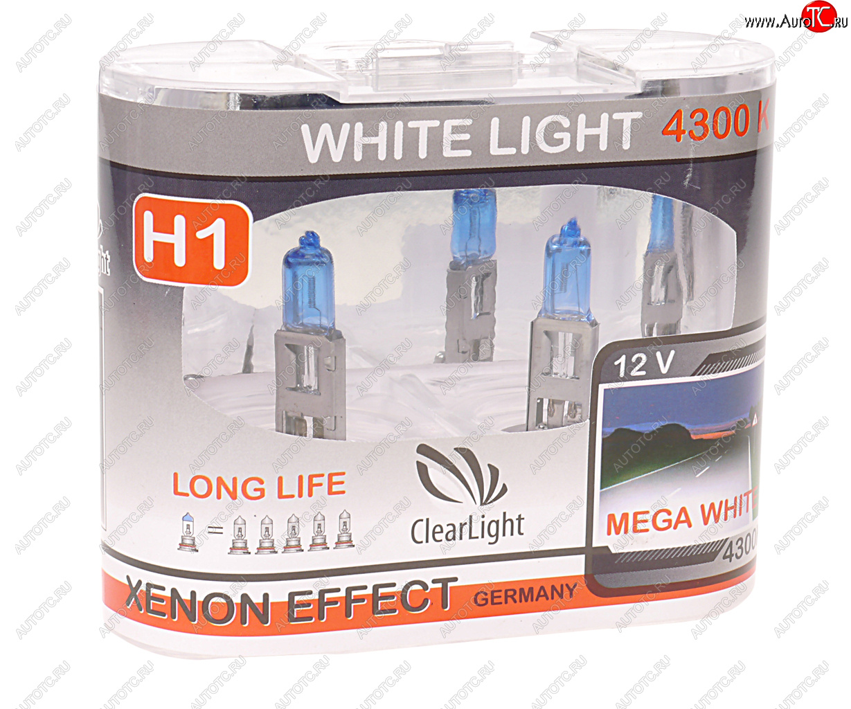 469 р. Лампа 12V H1 55W P14.5s бокс (2шт.) White Light CLEARLIGHT CLEARLIGHT mlh1wl  с доставкой в г. Кемерово
