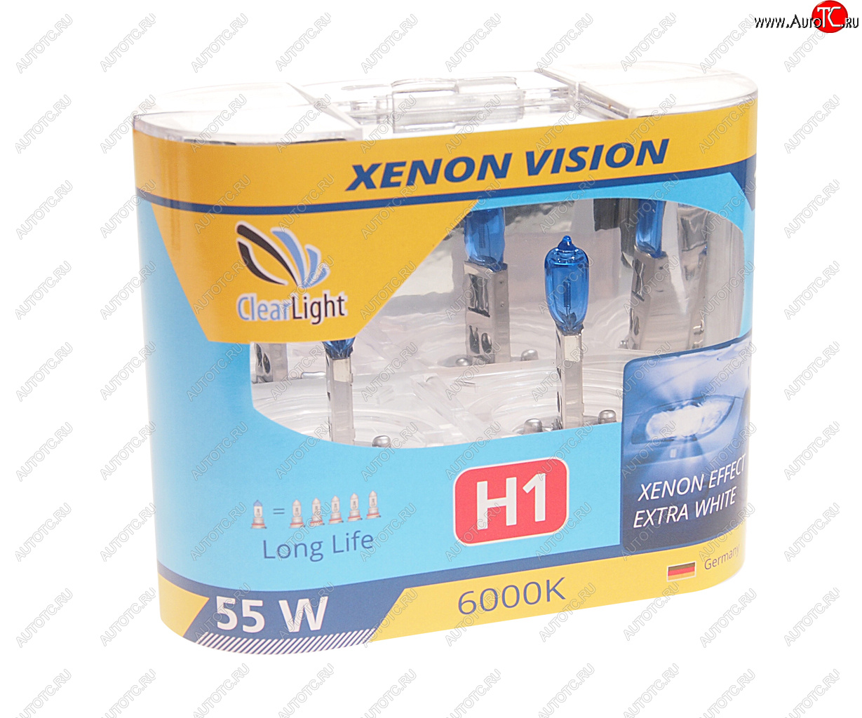 489 р. Лампа 12V H1 55W бокс (2шт.) Xenon Vision CLEARLIGHT CLEARLIGHT mlh1xv  с доставкой в г. Кемерово